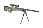 Страйкбольна гвинтівка снайперська MB08D - з оптикою та сошками - olive [WELL] (для страйкболу) - зображення 4