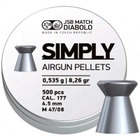 Пульки JSB Diabolo Simply 4,5 мм, 0.535 г, 500 шт/уп (001246-500) - зображення 1