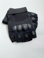 Тактичні рукавиці без пальців чорні розмір L - зображення 4