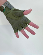 Тактические перчатки без пальцев олива размер М - изображение 3