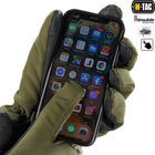 Тактические перчатки M-Tac Soft Shell Thinsulate Olive, Зимние военные перчатки, Теплые стрелковые перчатки, L - изображение 5