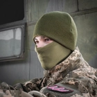 Військова тепла в'язана шапка акрил/фліс, M-Tac шапка акрил/фліс Olive, S-M - зображення 7