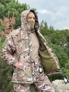Зимовий тактичний костюм мультикам софтшел (softshell) підвищеної щільності з подвійним флісом L - зображення 1