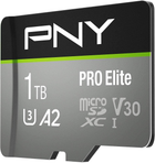 Karta pamięci PNY PRO Elite microSDXC 1TB Industrial Class 3 UHS-I V30 A2 + SD-adapter (P-SDU1TBV32100PRO-GE) - obraz 3