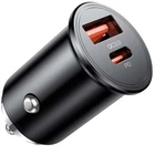 Зарядне автомобільне XO CC43 1хUSB+1хType-C PD+QC3.0 45W швидка зарядка для пристроїв Чорний