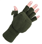 Перчатки варежки Mil-Tec зимние флис олива M рукавицы зеленые - изображение 1
