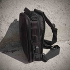 Черная тактическая сумка-рюкзак барсетка на одной лямке MFH T0445 + USB выход - изображение 7