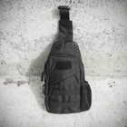 Тактическая сумка-рюкзак барсетка баранка на одной лямке BBL черная + USB выход - изображение 8