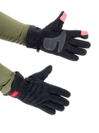 Тактические зимние теплі перчатки с откидными пальцами на флисе, многоцелевые перчатки M Черные - изображение 2