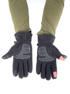 Тактичні зимові теплі рукавички з відкидними пальцями на флісі, багатоцільові рукавички L Чорні - зображення 3