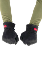 Тактичні зимові теплі рукавички з відкидними пальцями на флісі, багатоцільові рукавички L Чорні - зображення 6