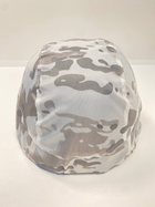 Защитный кавер чехол для шлема в универсальном размера с затяжкой на резинке, белого цвета - изображение 3