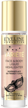 Płynny rozświetlacz do twarzy i ciała Eveline Cosmetics Variete Liquid Highlighter 02 Rose Gold 30 ml (5903416043409) - obraz 1