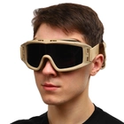 Захисні окуляри-маска SPOSUNE JY-023-2 оправа-хакі колір лінз сірий - зображення 10