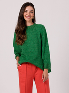 Sweter damski elegancki BeWear BK105 One Size Ciemnozielony (5905563715680) - obraz 3