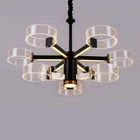 Люстра світлодіодна акрілова Sirius N 3705-6+3 BLACK+GD 98W
