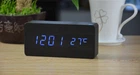 Светодиодные настольные часы от USB LED VST-862 Black/Blue (с термометром и будильником)
