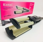 Плойка для волос Kemei KM-2022 тройная керамическое покрытие 3 режима 45 Вт Черная