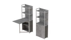 Стол книжка с этажеркой Практик 2 Ferrum-decor 1555x640x990 Белый металл ДСП Бетон 16 мм (PRA214)