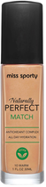 Podkład do twarzy Miss Sporty Naturally Perfect Match 10 Warm 30 ml (3616304523052) - obraz 1