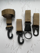Набор тактических карабинов на стропе койот/ Комплект карабины+держатель для перчаток+держатель для бутылки - изображение 1
