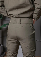 Чоловічі штани Soft-shell на флісі з високою посадкою олива / вітрозахисні та водонепроникні S - зображення 2