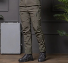 Мужские брюки Soft-shell на флисе с высокой посадкой олива / ветрозащитные и водонепроницаемые XL - изображение 1