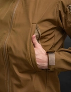 Чоловічий демісезонний костюм Softshell з Липучками під Шеврони колір койот Куртка і штани 3XL - зображення 6