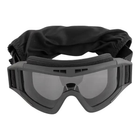 Очки тактические защитная маска черные с 3 линзами та с чехлом - изображение 4
