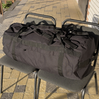 Тактическая сумка, баул 65 л Оксфорд 600 D ПВХ Чорна MELGO - изображение 5