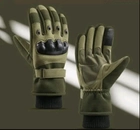 Зимові рукавиці, теплі на флісі універсальні олива XL - зображення 1