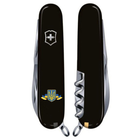 Ніж Victorinox Huntsman Ukraine Black "Герб України Зі Стрічкою" (1.3713.3_T1010u) - зображення 3