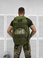 Рюкзак тактичний з утримувачам для шолома Tactical Backpack Olive 30 л - изображение 2