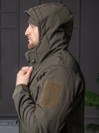 Чоловіча куртка НГУ Softshell оливковий колір з анатомічним покроєм вітрозахисна XL - зображення 3