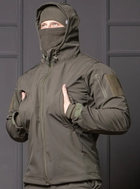 Мужская куртка НГУ Softshell оливковый цвет с анатомическим покроем ветрозащитная 2XL - изображение 5