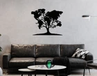 Декоративне панно на стіну з дерева Upwood Decor Дерево карта Tree map 35 х 42 см black