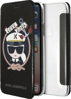 Etui z klapką Karl Lagerfeld Signature Glitter do Apple iPhone X/Xs Black (3700740413623) - obraz 1