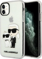 Etui Karl Lagerfeld Gliter Karl&Choupette do Apple iPhone Xr/11 Transparent (3666339102098) - obraz 1