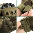 Перчатки тактические с усиленным протектором, хаки - изображение 5