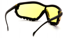 Окуляри захисні з ущільнювачем Pyramex V2G (amber) Anti-Fog, жовті - изображение 4
