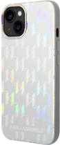 Etui Karl Lagerfeld Monogram Iridescent do Apple iPhone 14 Silver (3666339093075) - obraz 1