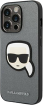 Etui Karl Lagerfeld Saffiano Karl Head Patch do Apple iPhone 14 Pro Max Silver (3666339077105) - obraz 2