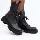 Жіночі черевики високі Zazoo 976A 40 Чорні (5905677981803) - зображення 4