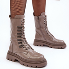 Жіночі зимові черевики високі S.Barski MR870-72 38 Темно-бежеві (5905677936803) - зображення 4