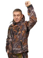 Костюм чоловічий Soft shel на флісі демісезонний куртка демісезонний куртка штани непромокальний Дубовий ліс 48 на блискавці із закритими на замок кишенями для полювання риболовлі - зображення 4