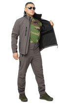 Костюм чоловічий демісезонний Soft shel на флісі сірий 48 штани куртка куртка з капюшоном з вентиляційним клапаном під пахвами вітро - водонепроникний - зображення 5