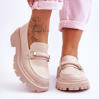 Damskie loafersy Calypso 39 Beżowe (5905677118216)