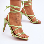 Sandały damskie wiązane Meya 40 Zielone (5905677108552) - obraz 3