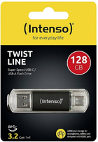 Pendrive Intenso Twist Line 128GB USB Type-A + USB Type-C Black (4034303031290) - obraz 3