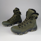 Зимние кожаные полуберцы на меху Oksy Tactical ботинки экомех Olive размер 43 - изображение 1